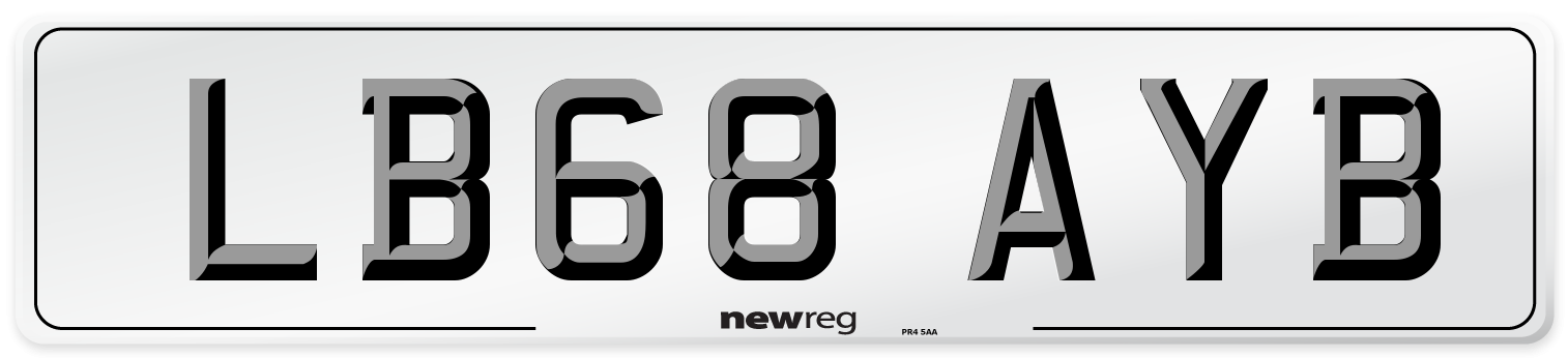 LB68 AYB Number Plate from New Reg
